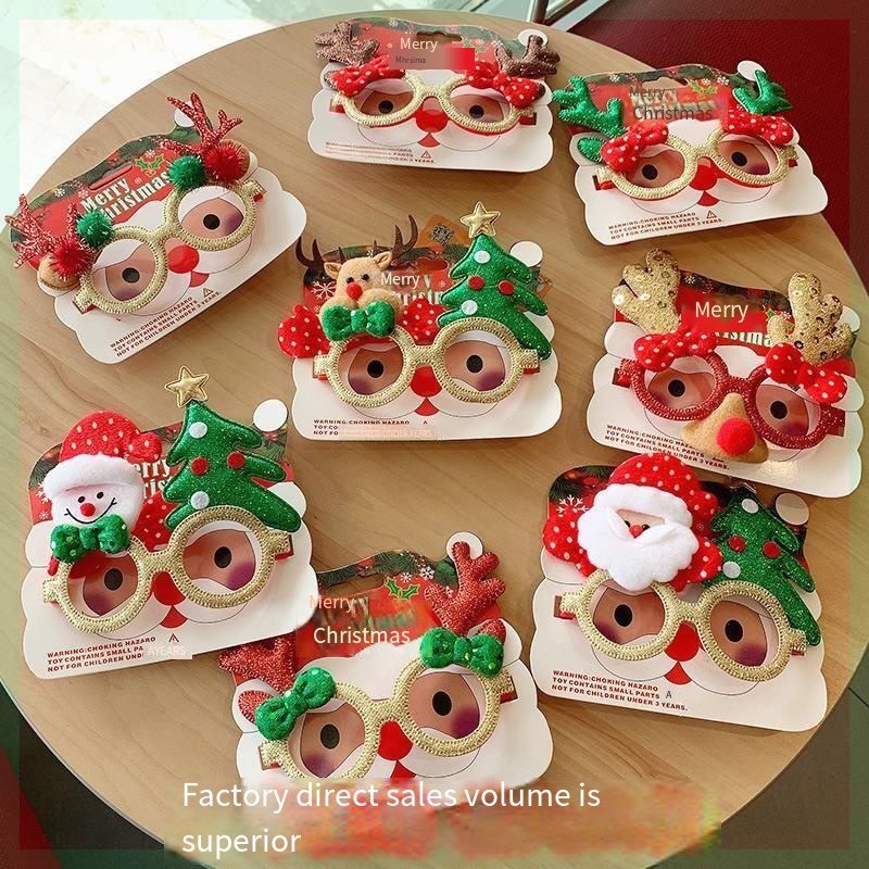 Christmas Decorative Glasses Funny Santa Clause Reindeer Eyeglasses Costume for Couples Kids Party