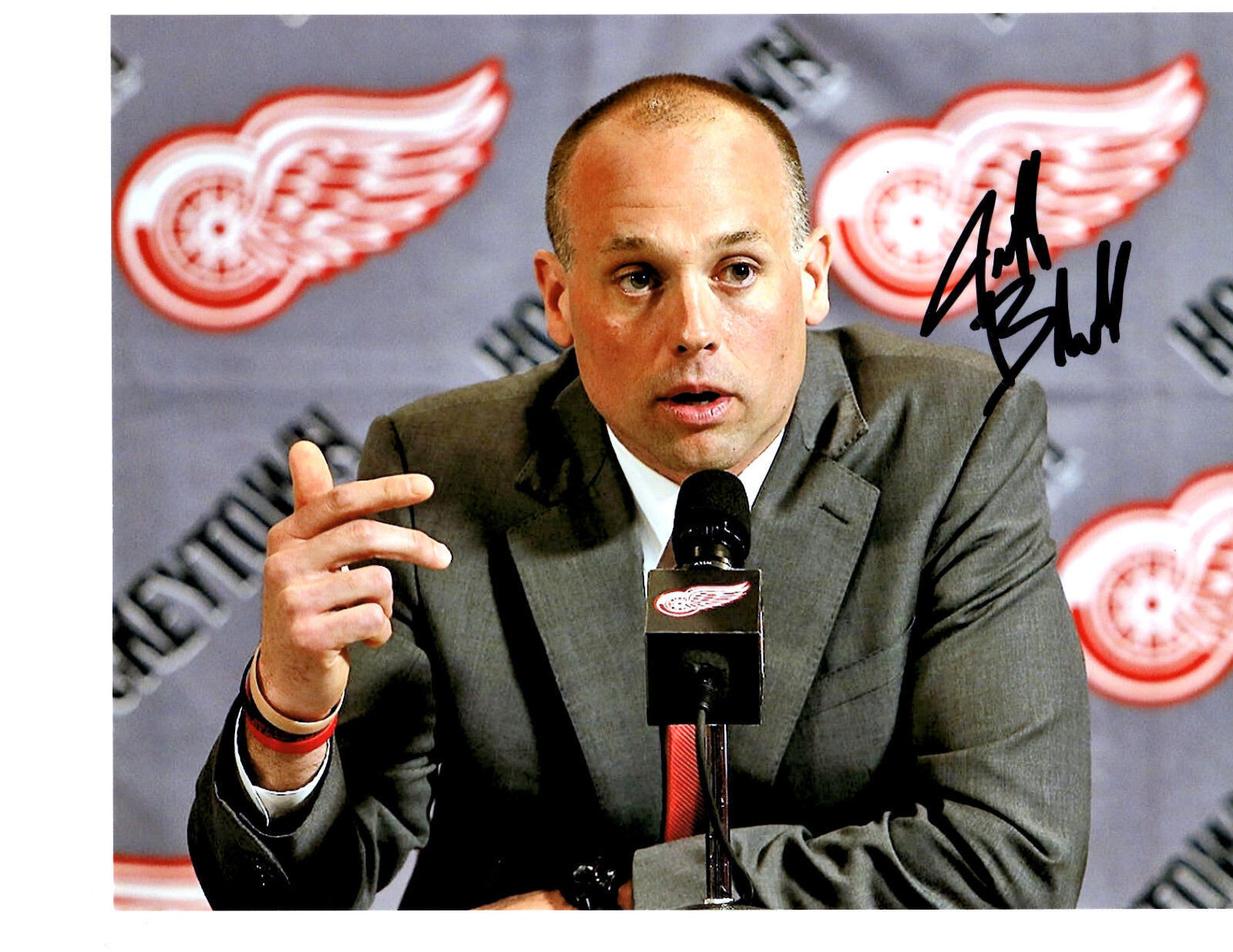 Jeff Blashill Detroit Red Wings hand signed autographed 8x10 hockey Photo Poster painting COA