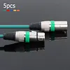 5pcs 3Pin XLR Cable Male to Female M/F Foil+Braided Shielded Audio Cable