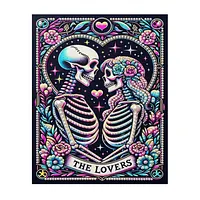 Skeleton Lovers Card - Pearls Painting