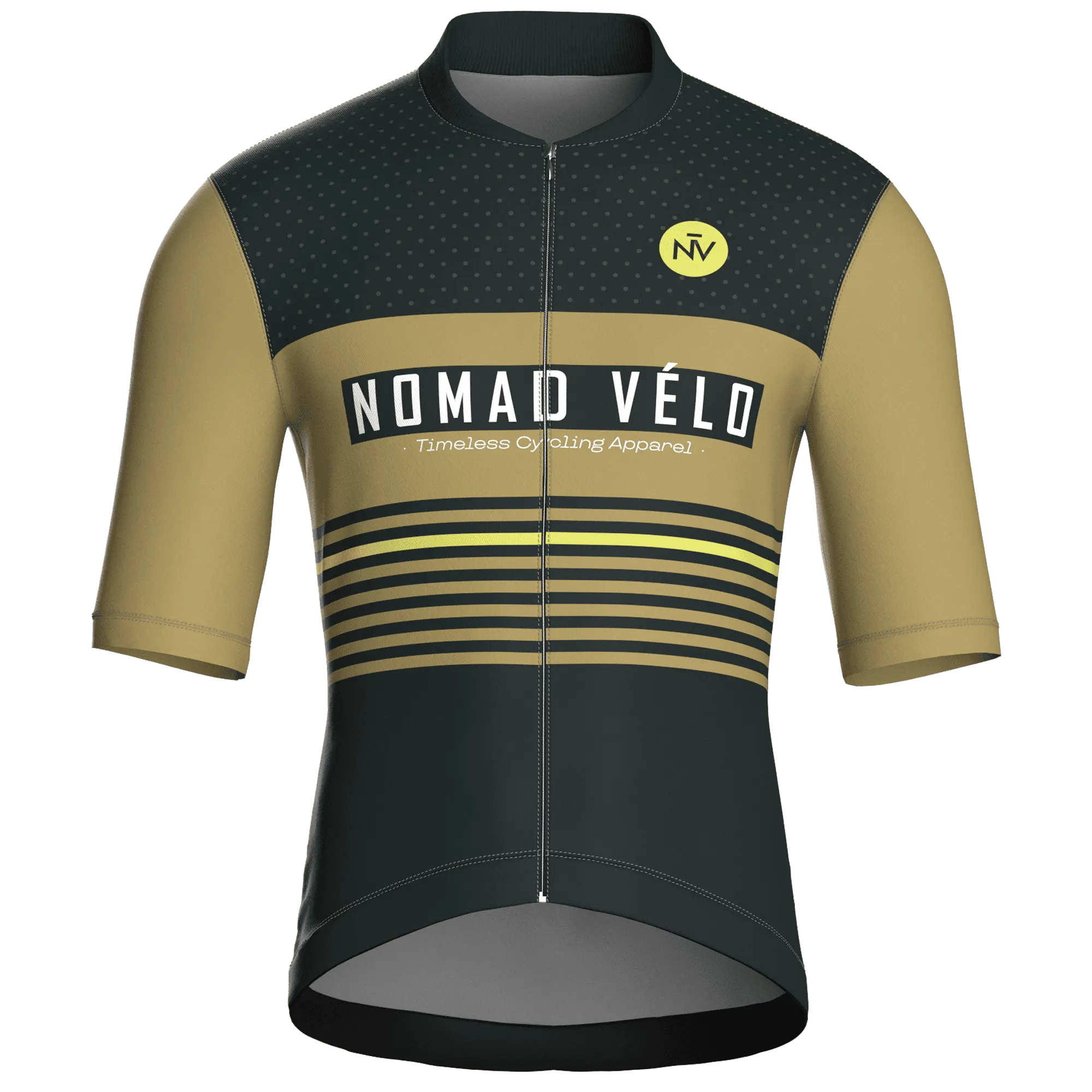 Retro Stripe Forest Jersey – Cycling Short Sleeve Race Fit