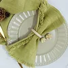 45x45cm Plain Colors Linen Cotton Tassel Napkin for Event Catering