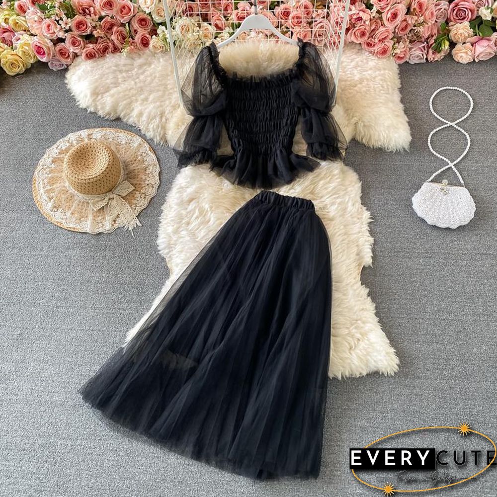 Mesh Chiffon Two-Piece Set P13426