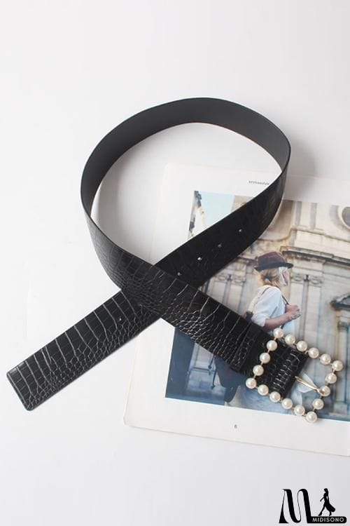 MidiSono - Pearl Wide Leather Belt