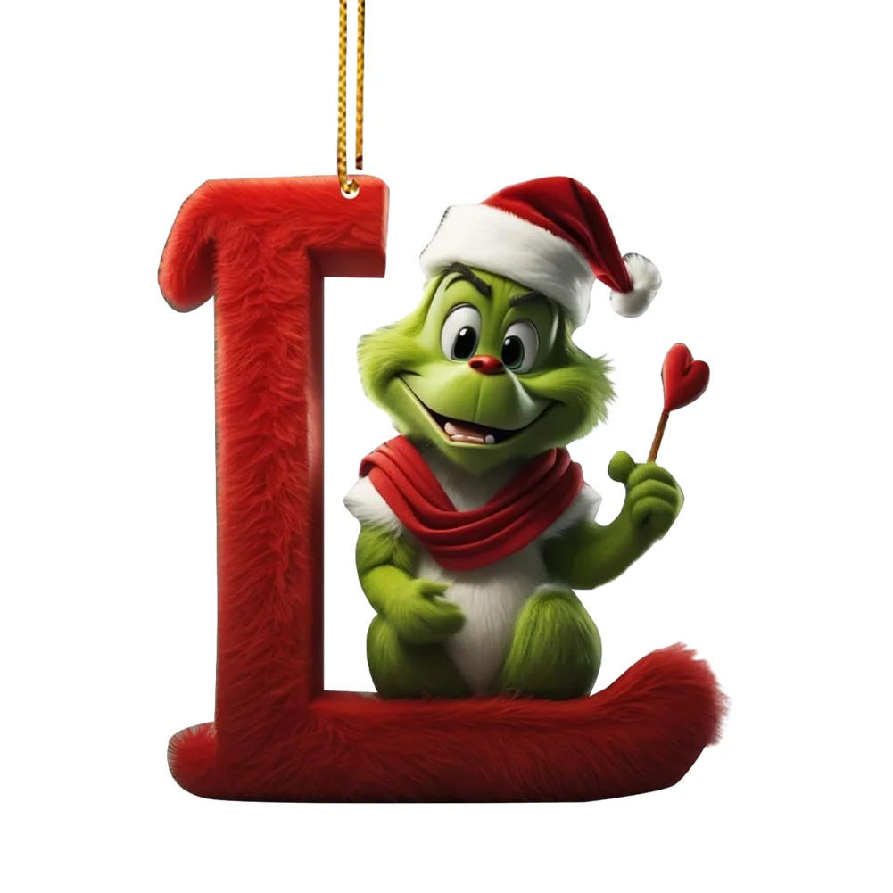 Christmas Acrylic Grinch Xmas Tree Hanging Ornament Hanging Green Monster Decor