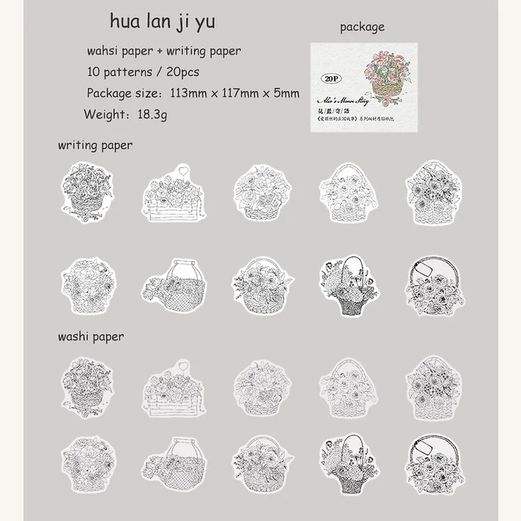 JOURNALSAY 20 Sheets Alice's Manor Story Series Vintage Dual Material Sticker