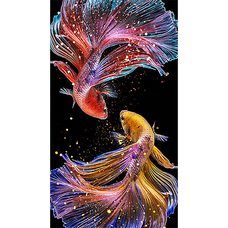 Double Koi 30*60CM(Canvas) Full Round Drill Diamond Painting gbfke