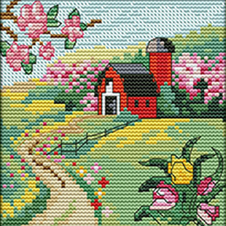 Joy Sunday Four Seasons - Printed Cross Stitch 14CT 16*16CM