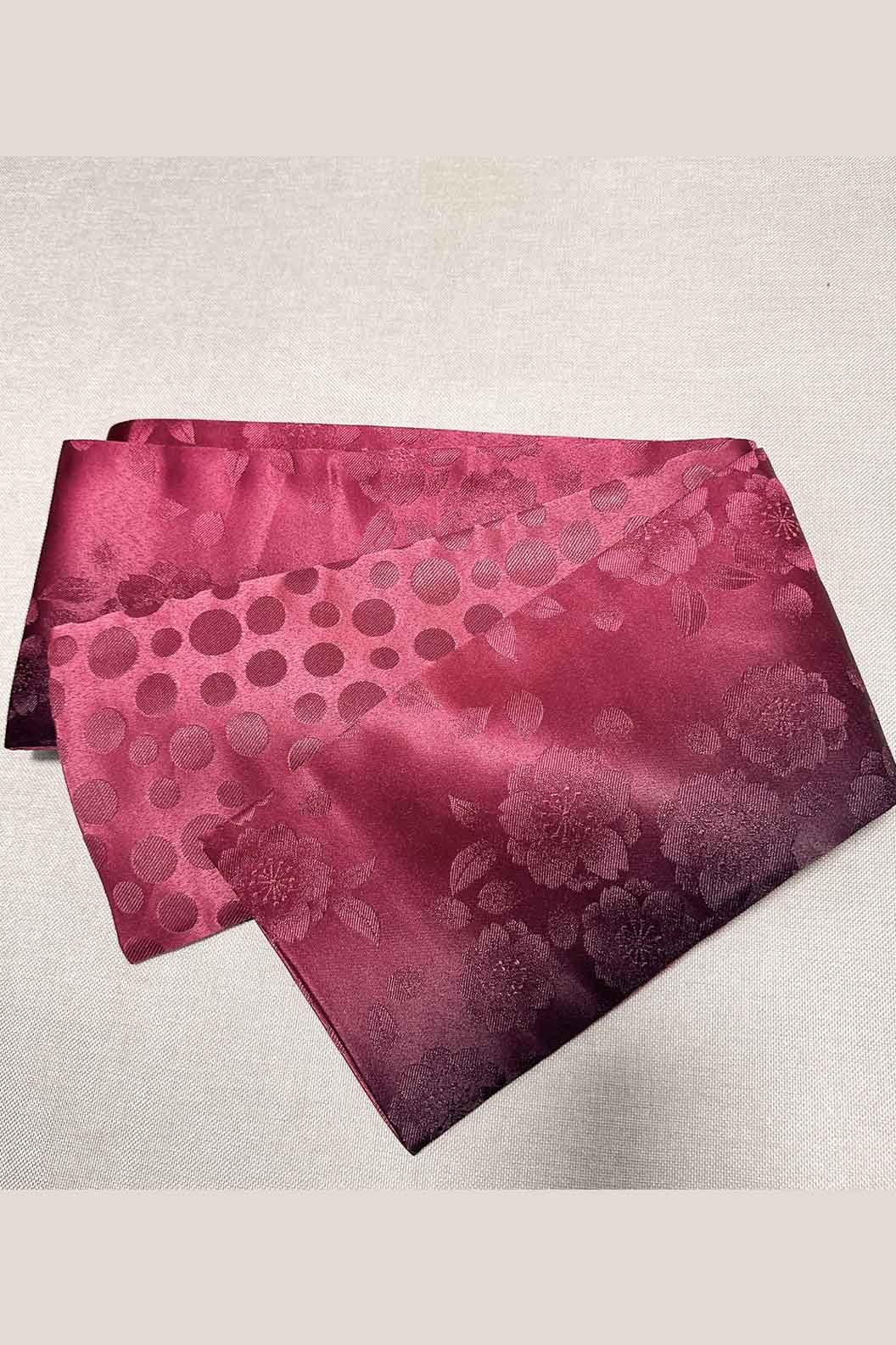 Flat Obi Belt--Burgundy Gradient Stupa Stones