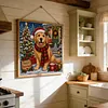 Holiday Pup 11CT 3 Strands DIY Stamped Cross Stitch Kit for Adults 45x45cm