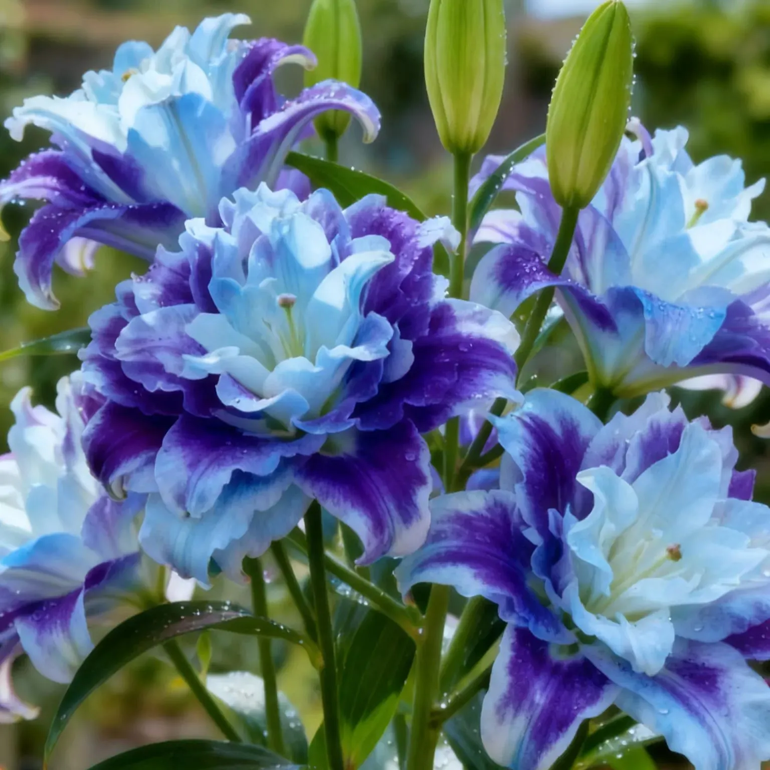 Double-petaled bicolor fragrant lily Bulbs—Fresh and Sweet