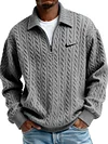 Men's Fashionable Cable Knit Textured Half-Zip Sweatshirt