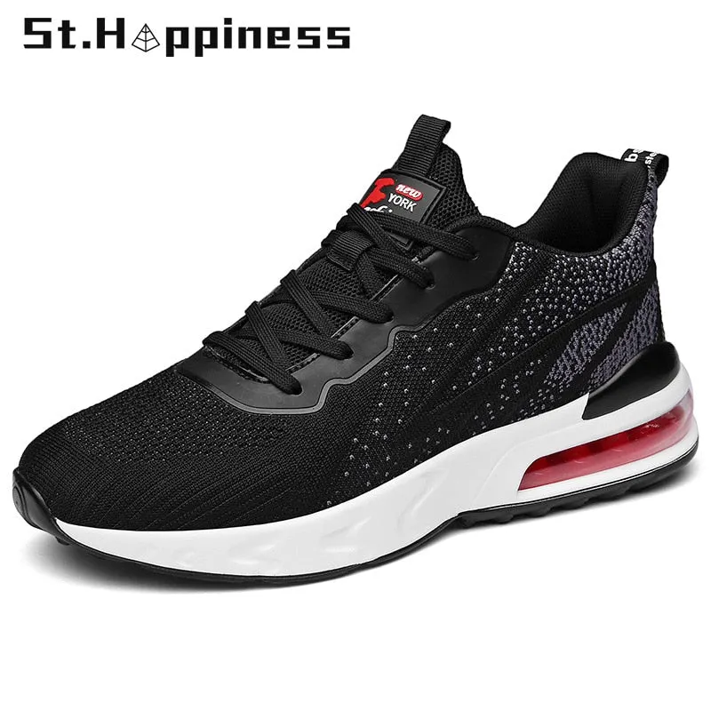 2021 Summer New Men Sneakers Fashion Breathable Mesh Casual Lace Up Sport Shoes Outdoor Lightweight Running Shoes Big Size