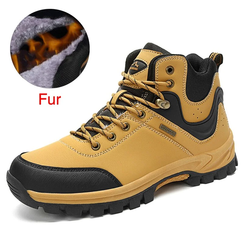 DEKABR Brand Winter Men Snow Boots Warm Plush Men's Boots Waterproof Leather Ankle Boots Top Quality Non-slip Men's Hiking Boots