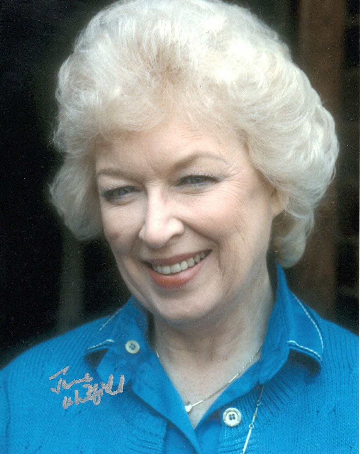 June Whitfield Signed 10 - 8 Photo Poster painting