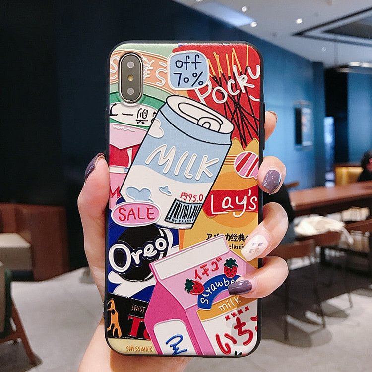Snacks And Milk Phone Case for iphone 6/6s/6plus/7/7plus/8/8P/X/XS/XR/XS Max SP16562