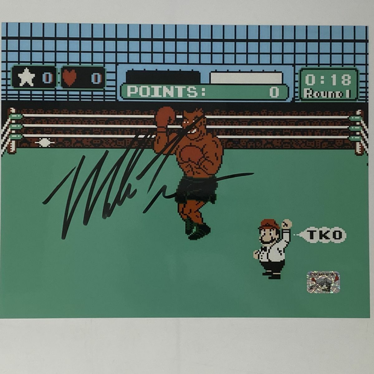 Autographed/Signed MIKE TYSON Punchout Nintendo Boxing 8x10 Photo Poster painting Hologram COA