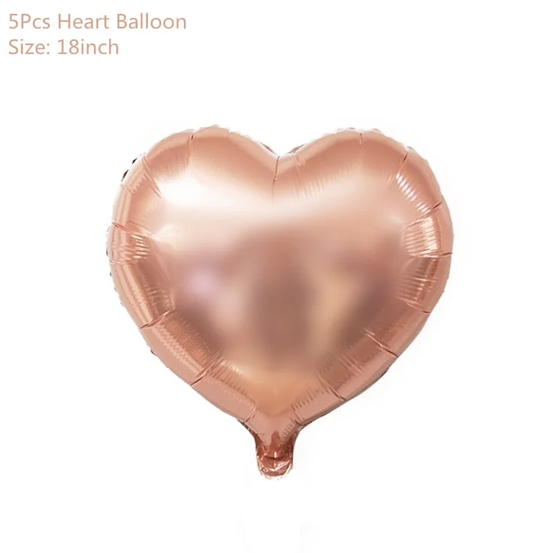 Rose Gold Confetti Baloons Foil Champagne Star Balloon Wedding Latex Ballon globos BabyShower Birthday Party Decoration Supplies