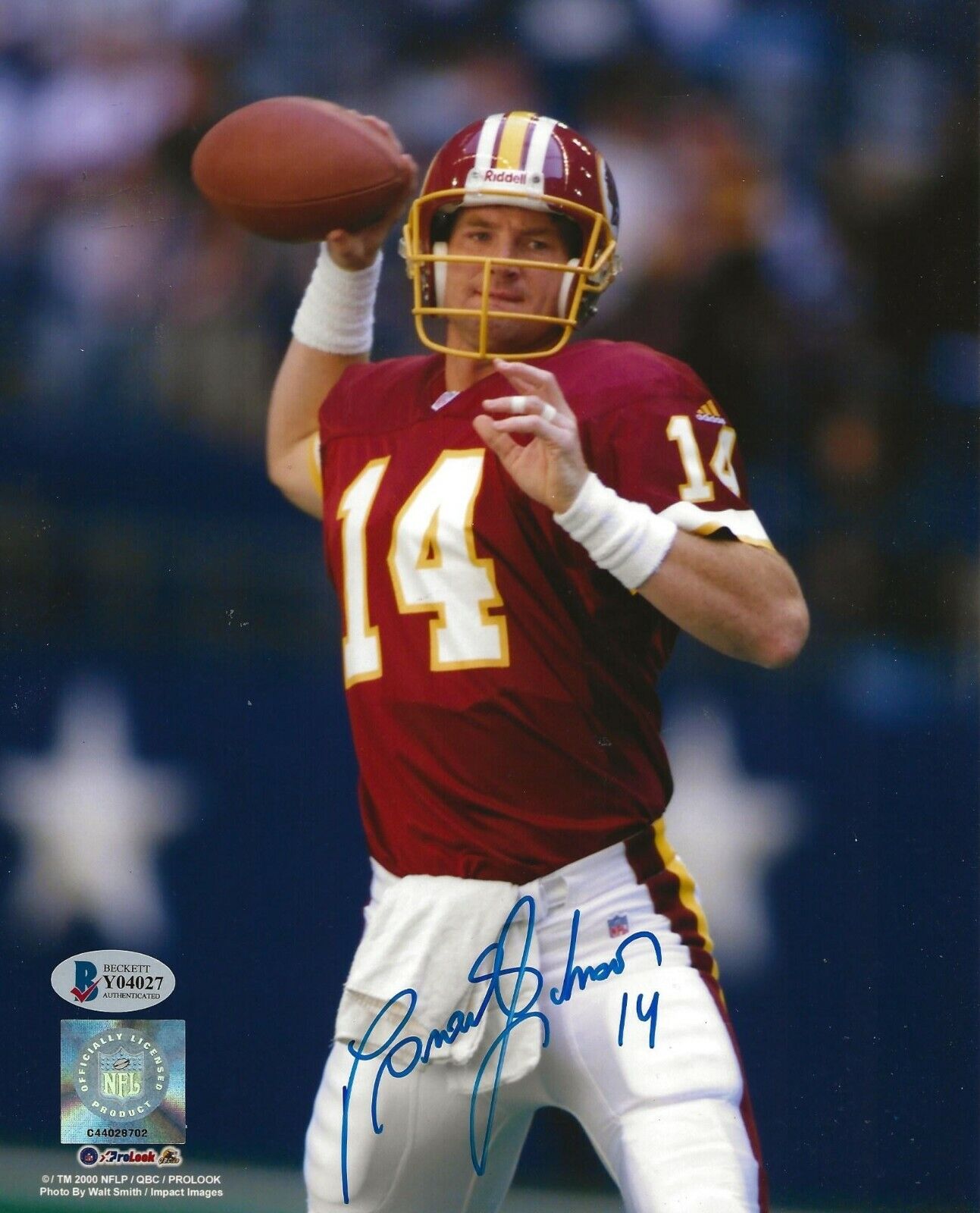 Brad Johnson signed Washington Redskins 8x10 Photo Poster painting autographed 3 BAS Beckett