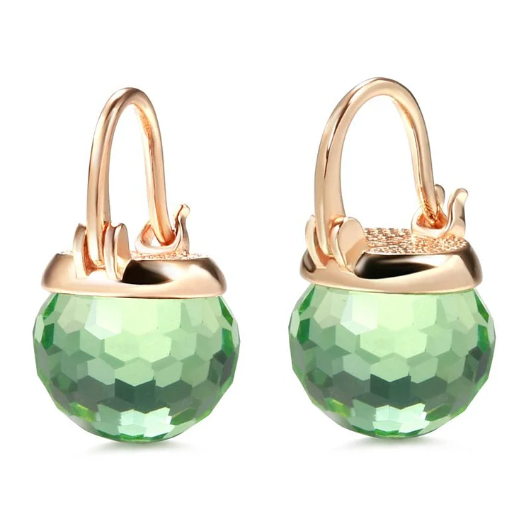 Rose Gold Glass Ball Drop Earrings