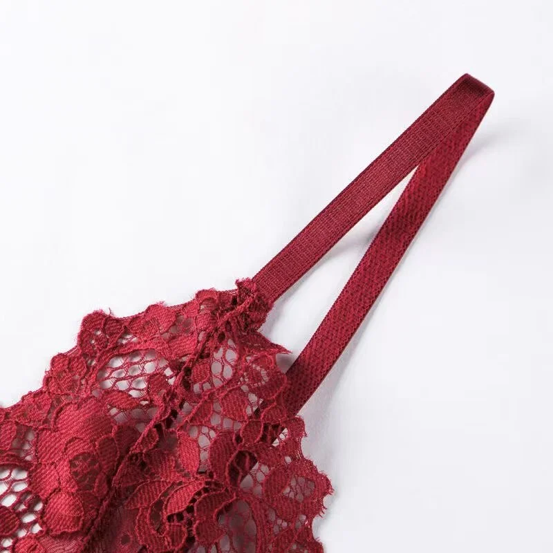 Billionm Lingerie Bra Set Seamless Lace Ultra-Thin Transparent Erotic Bra Thong Set Wire Free See Through Underwear