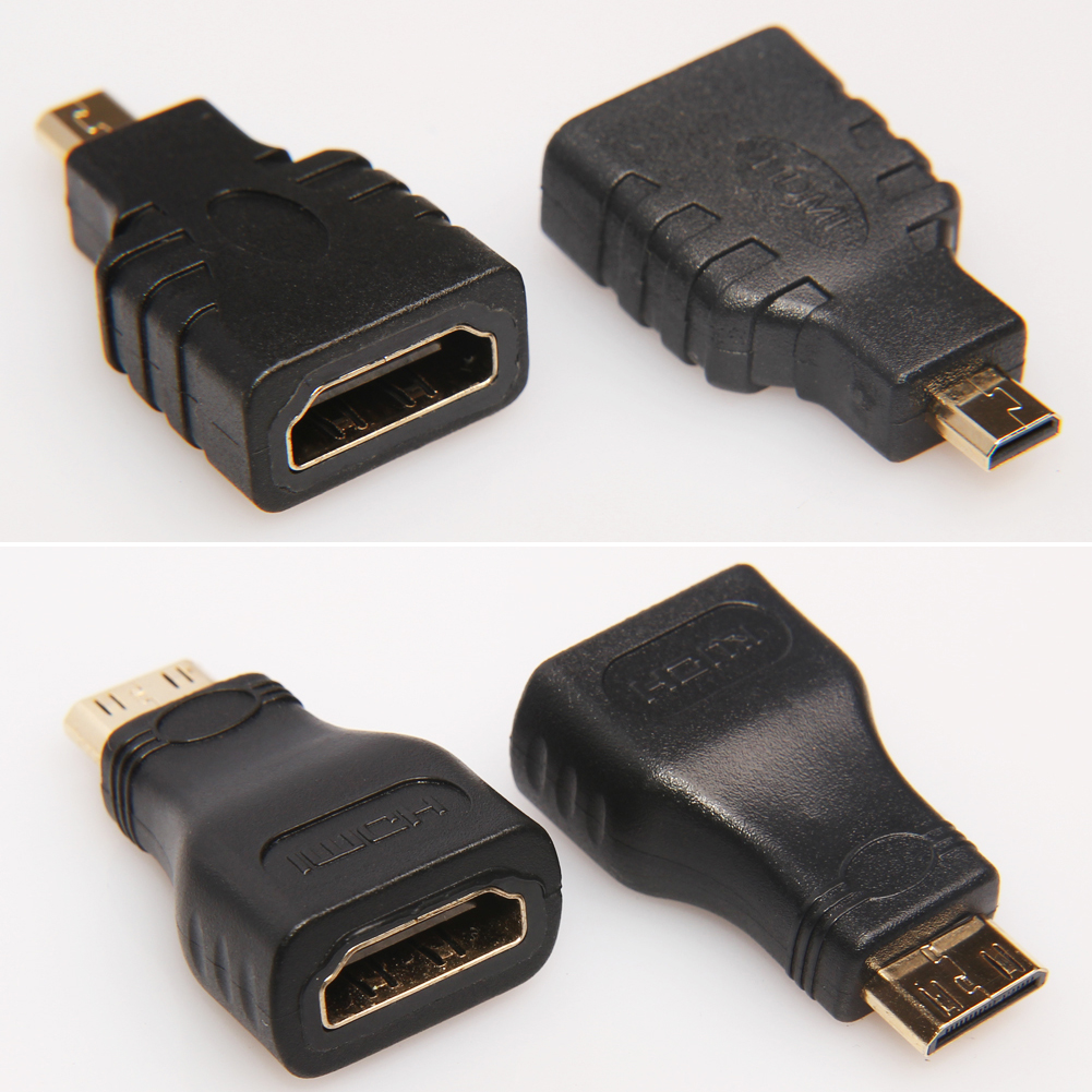 

Mini HDMI-compatible Male to HDMI-compatible Female + Micro to HDMI-compatible Adapter Connector For HDTV, 501 Original
