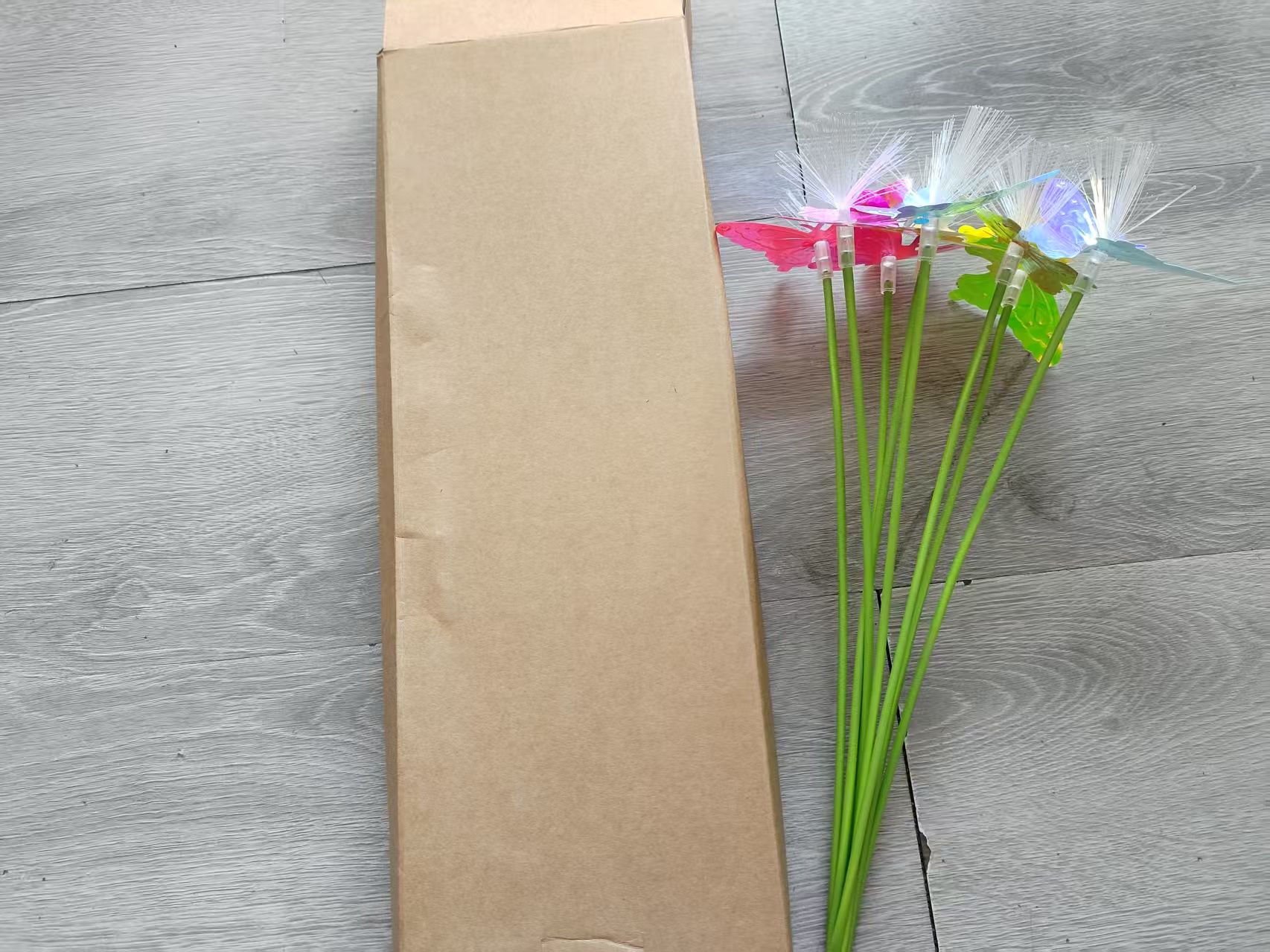 Tegooe Solar-Powered Butterfly Fiber Optic Garden Lights - Waterproof Color-Changing