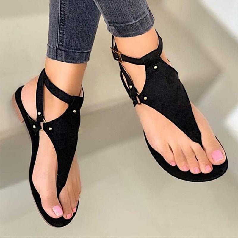 Women Sandals Soft Flats Sandals Summer Shoes Woman 2021 New Summer Sandals Women Flip Flop Plus Size 43 Elegant Chaussure Femme