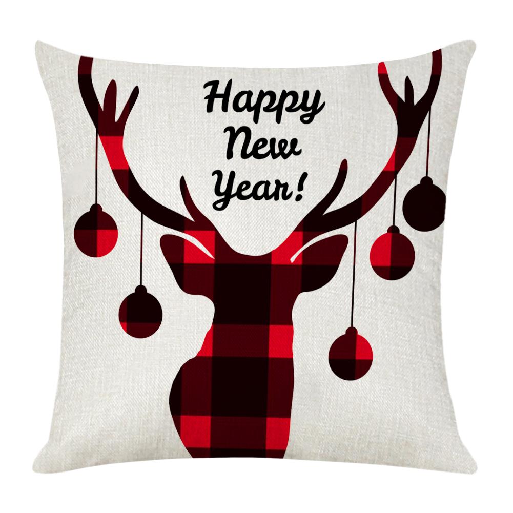 

Christmas Pattern Linen Pillowcase Soft Throw Pillow Case Sofa Cushion (3, 501 Original