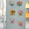 (US Only)6Pcs Spring DIY Diamond Painting Refrigerator Magnets Kit for Home Decoration