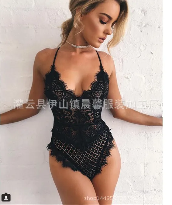 Churchf New Sexy Tight-In-Joined Lace Set 4 Color Eyelashes Hollow Sex Lingerie