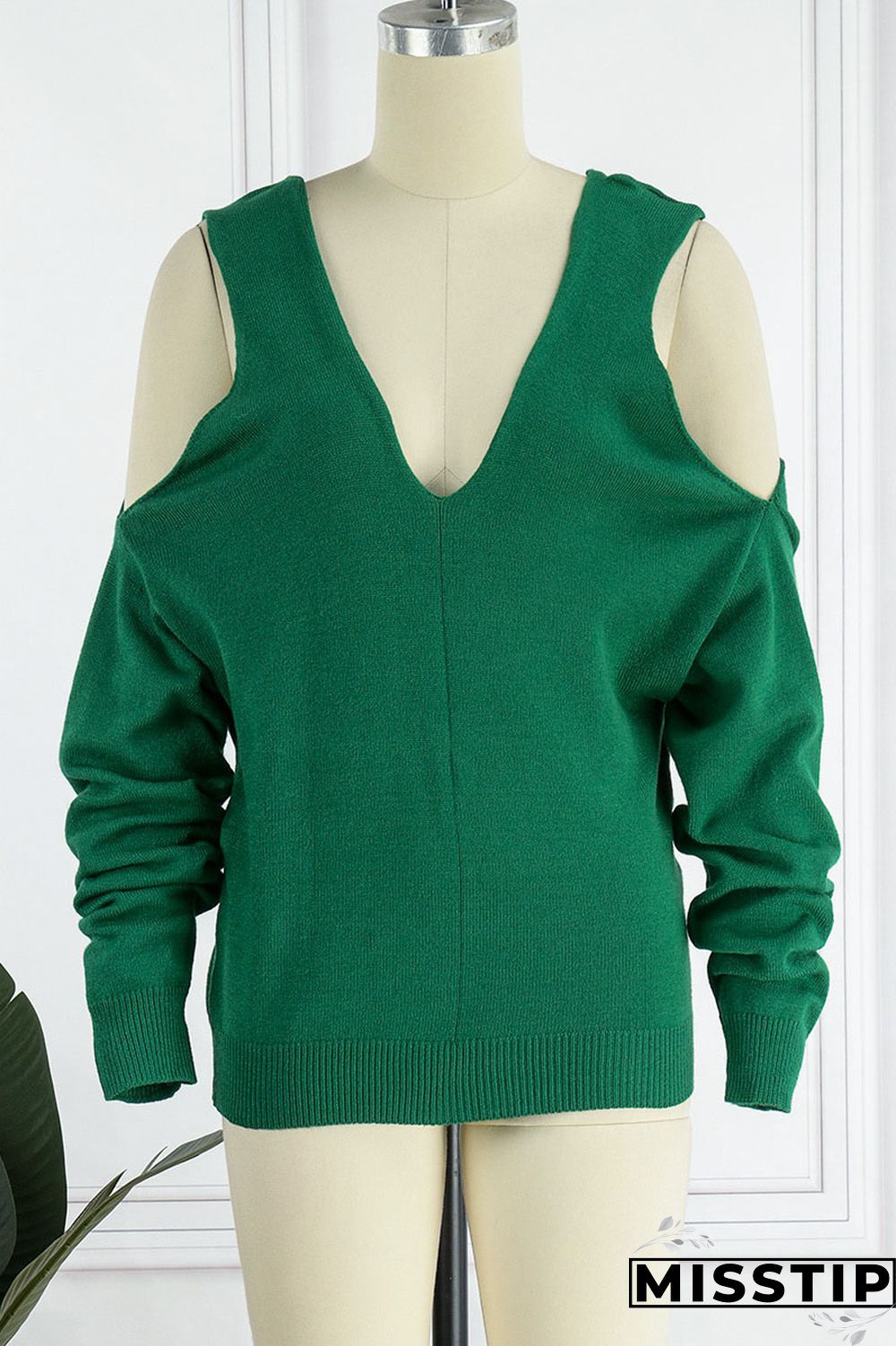 Green Casual Solid Hollowed Out Patchwork Halter Tops