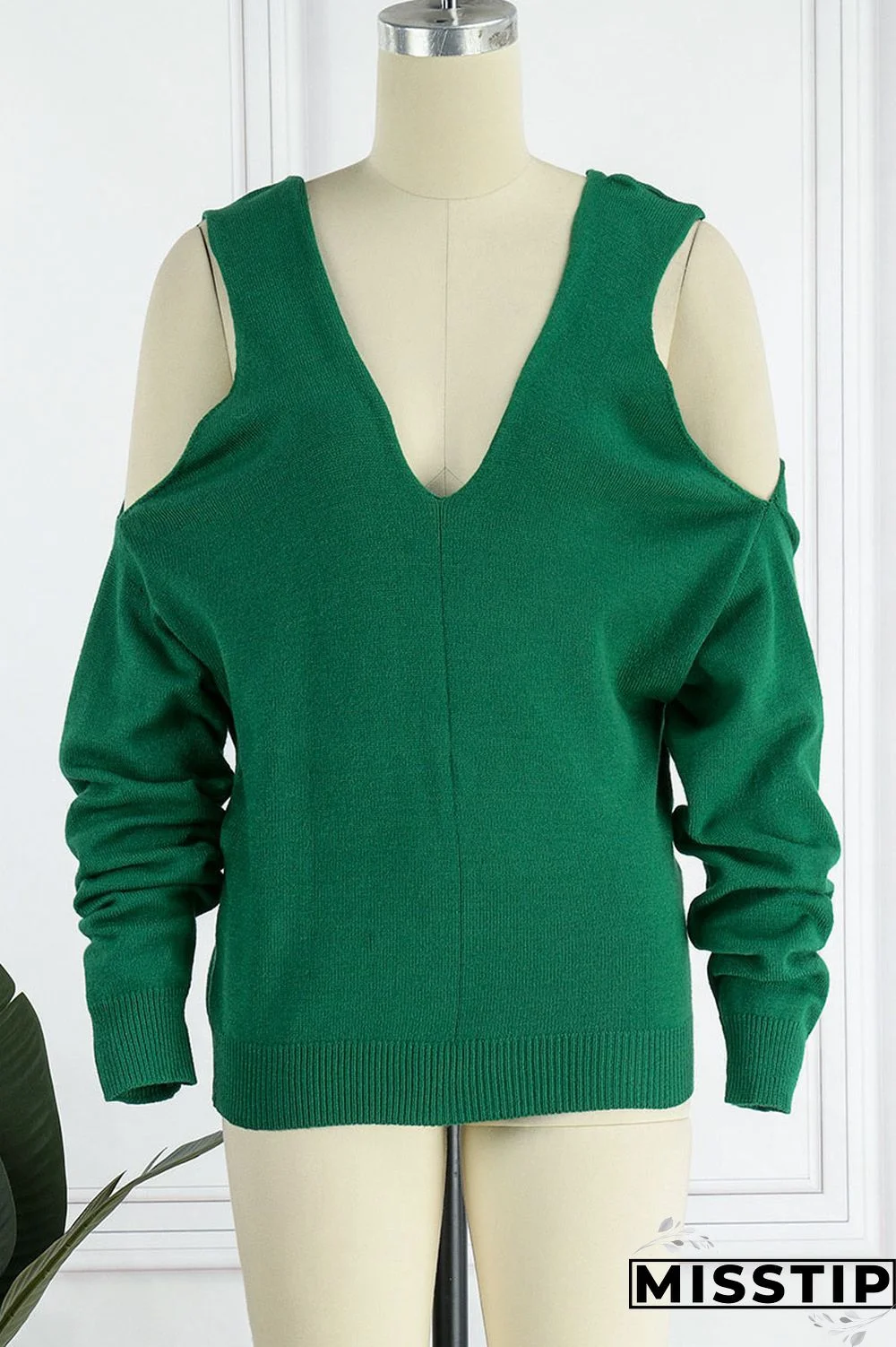 Green Casual Solid Hollowed Out Patchwork Halter Tops