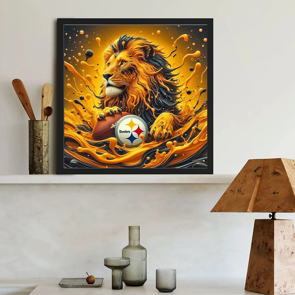 Diamond Painting - Full Round Drill - Pittsburgh Steelers Lions(Canvas|40*40cm)