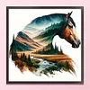 Horse-Partial 11CT Stamped Cross Stitch Bead Embroidery 36*36cm/14.17*14.17in tapestrymarket
