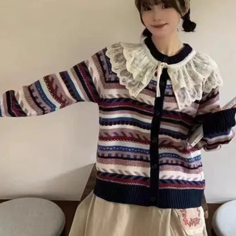 Chicfifth Sweater Women Winter Long Sleeve High Quality Autumn Vintage Top Knitted Cardigan