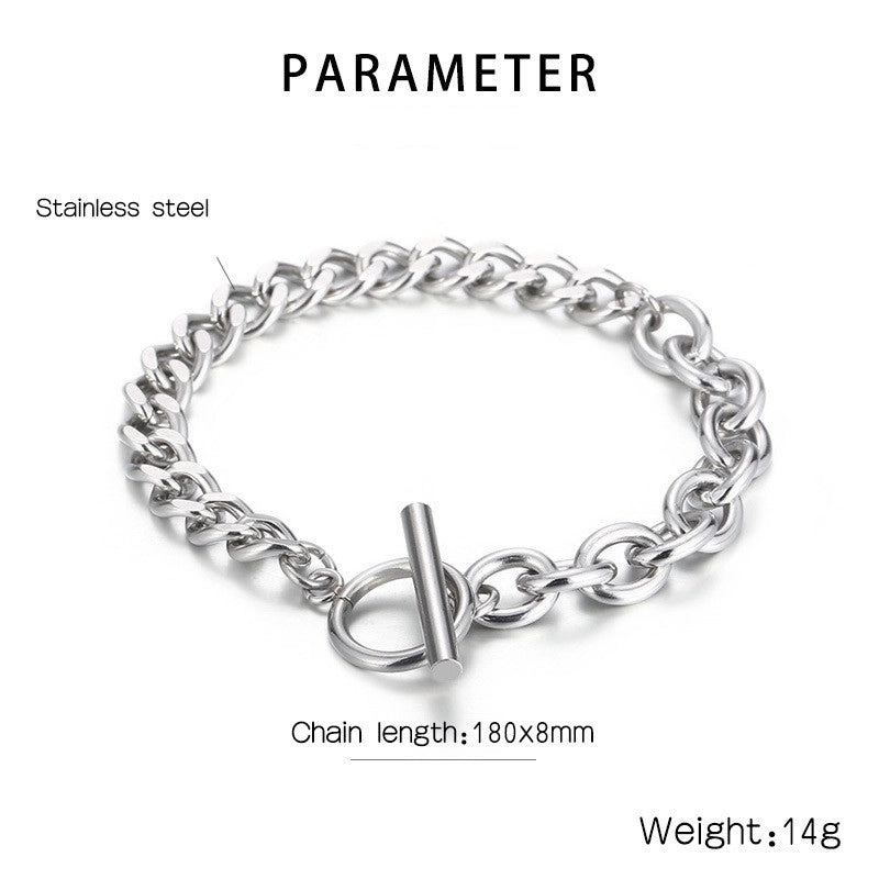 Minimalist Geometric Titanium Steel 18K Gold Plated Men’s Bracelets