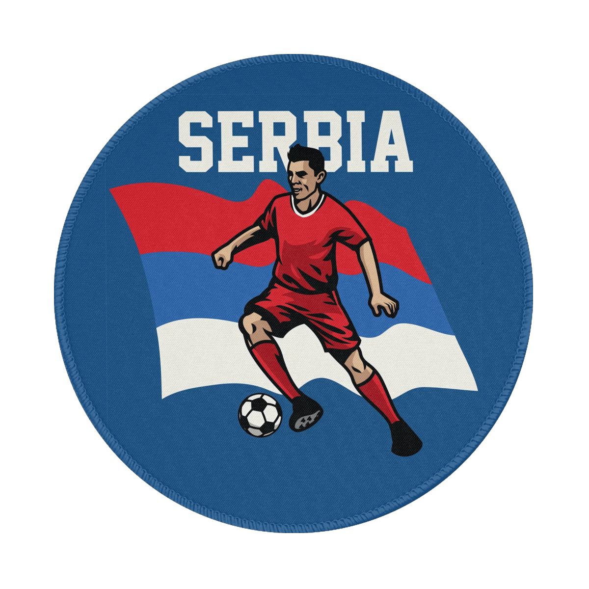 Serbia Soccer Player Gaming Round Mousepad for Computer Laptop