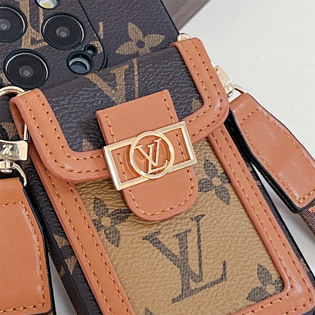 LV Monogram Card Holder Crossbody Classic Dauphine Apple iPhone Case