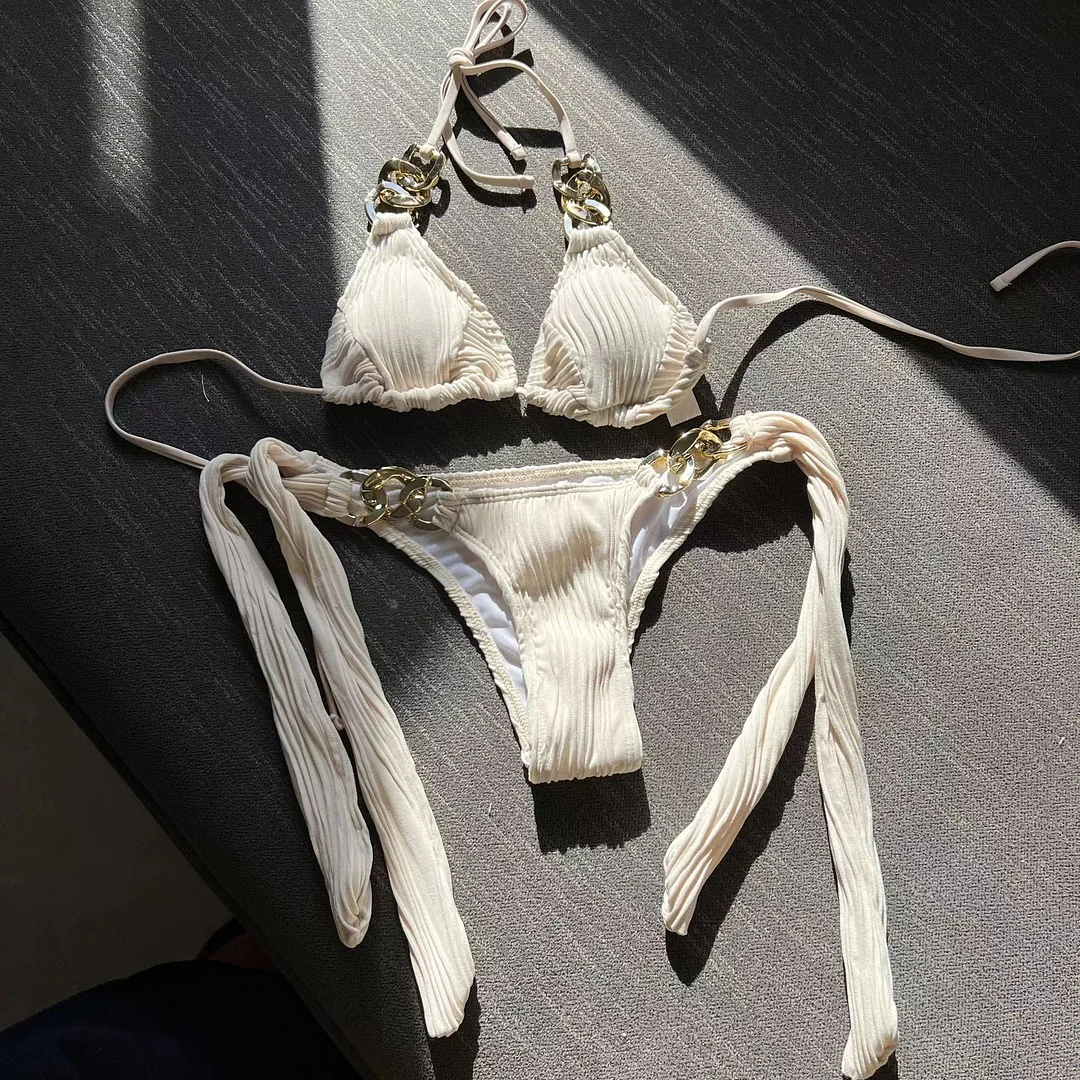 Mongw Mongw Sexy New Split Swimsuit Chain Bikini Swimsuit Bikini Swimsuit