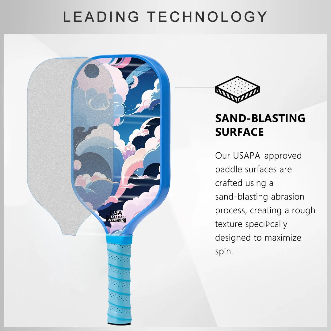 Original Paddle (16mm) T700 Sandblasted Carbon Fiber-Rainbow Rally Paddle