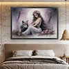 Beauty And The Wolf-11CT Stamped Cross Stitch 60*40cm/23.62*15.75in (Big Size)