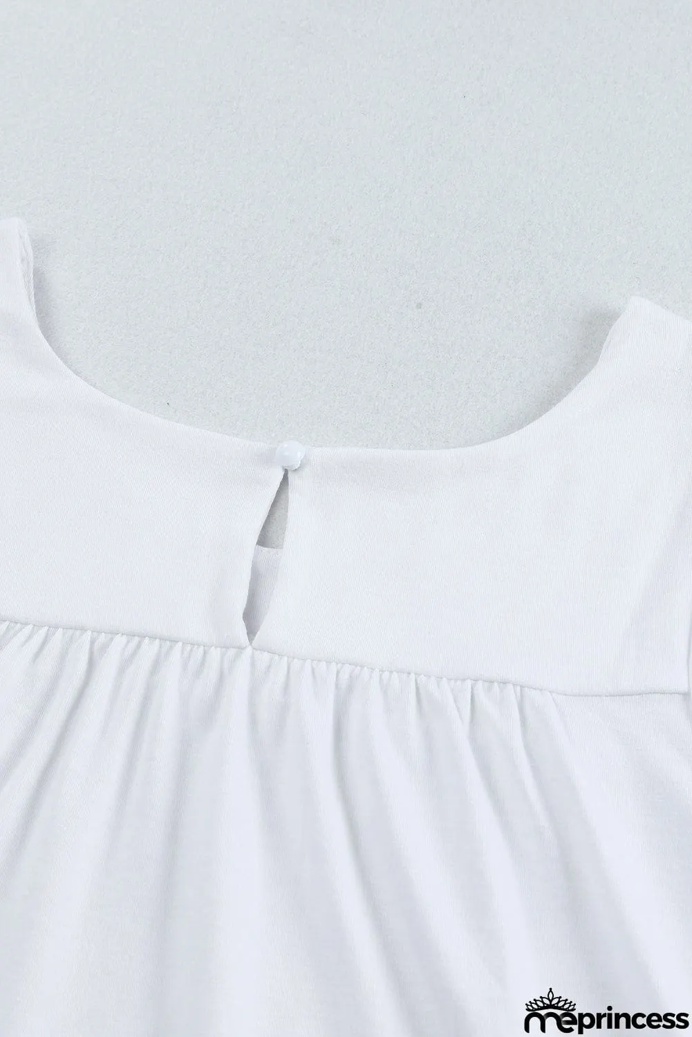 Keyhole Back Ruffled Sleeveless Top