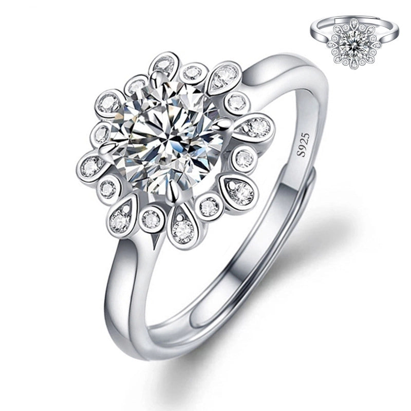 Copper Minimalist Classic Style Inlay Solid Color Zircon Rings