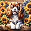 King charles spaniel-per&ccedil;age rond peinture diamant-40*40cm