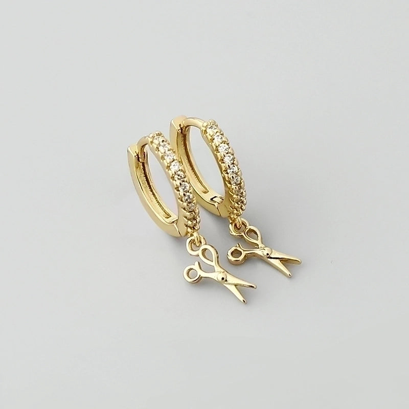 1 Pair Minimalist Geometric Plating Copper Drop Earrings