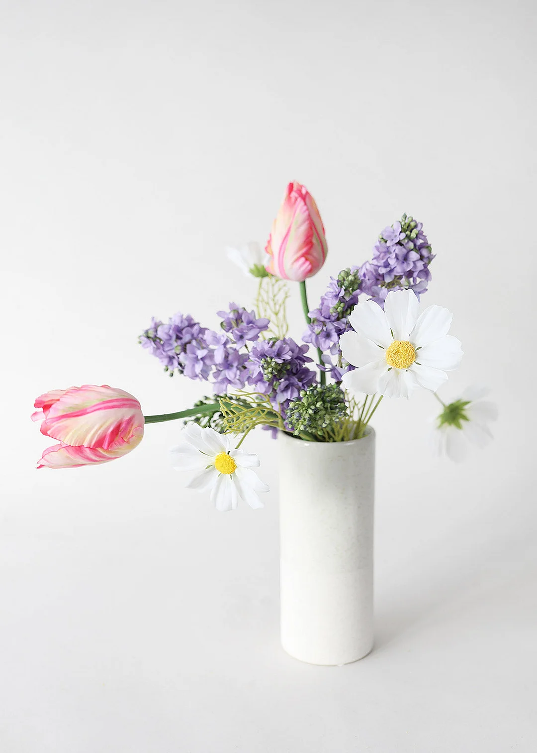 Tie Dye Pink Artificial Parrot Tulip - 25"