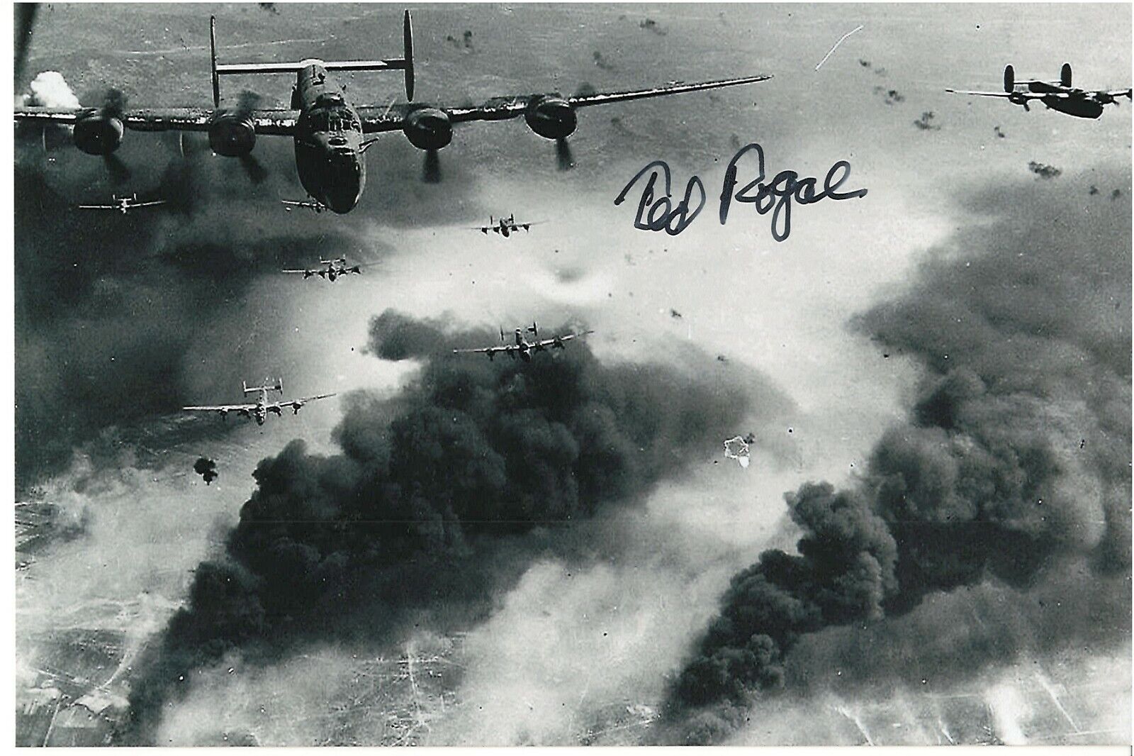 TED ROGAL 454TH BG, 726TH BOMB SQUADRON B 24 CO-PILOT PLOESTI RAID SIGNED Photo Poster painting