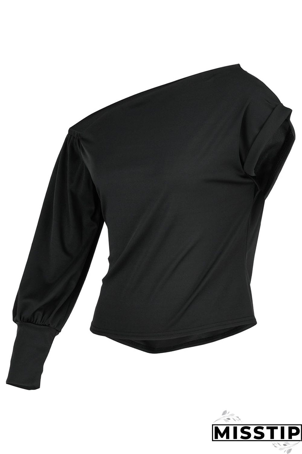 Red Fashion Casual Solid Patchwork Asymmetrical Oblique Collar Tops