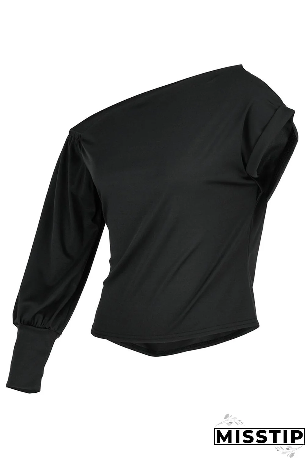 Red Fashion Casual Solid Patchwork Asymmetrical Oblique Collar Tops